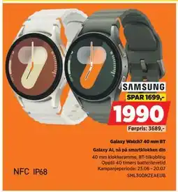 POWER Galaxy Watch7 40 mm BT, NOK 1990 tilbud