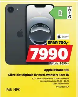 POWER Apple iPhone 16E, NOK 7990 tilbud