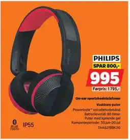 POWER On-ear sportshodetelefoner, NOK 995 tilbud
