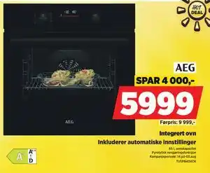 POWER Integrert ovn, NOK 5999 tilbud