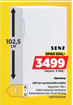 POWER Kjøleskap, NOK 3499 tilbud