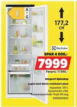 POWER Integrert kjøleskap, NOK 7999 tilbud
