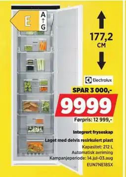 POWER Integrert fryseskap, NOK 9999 tilbud
