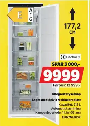 POWER Integrert fryseskap, NOK 9999 tilbud
