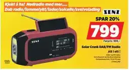 POWER Solar Crank DAB/FM Radio, NOK 799 tilbud