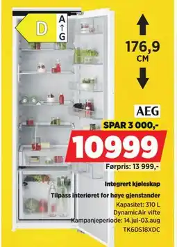 POWER Integrert kjøleskap, NOK 10999 tilbud