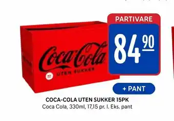 Rema 1000 Coca-cola uten sukker 15pk tilbud