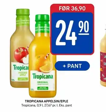 Rema 1000 Tropicana appelsin/eple tilbud