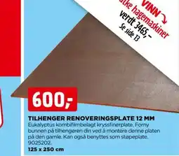 jem & fix TILHENGER RENOVERINGSPLATE 12 MM tilbud