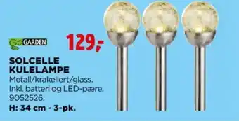 jem & fix SOLCELLE KULELAMPE Metall/krakellert/glass. tilbud