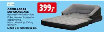 jem & fix OPPBLÅSBAR SOFAMADRASS tilbud