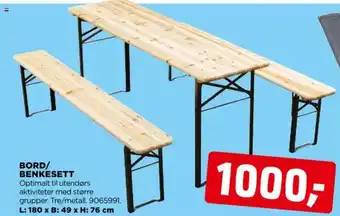jem & fix BORD/ BENKESETT tilbud