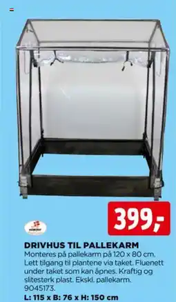 jem & fix DRIVHUS TIL PALLEKARM tilbud