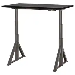 IKEA IdÅsen Skrivebord hev/senk, svart/mørk grå, 120x70 cm tilbud