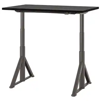 IKEA IdÅsen Skrivebord hev/senk, svart/mørk grå, 120x70 cm tilbud