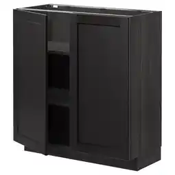 IKEA Metod Benkeskap m hylleplate/2 dører, svart/lerhyttan svartbeiset, 80x37 cm tilbud