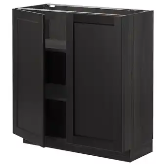 IKEA Metod Benkeskap m hylleplate/2 dører, svart/lerhyttan svartbeiset, 80x37 cm tilbud