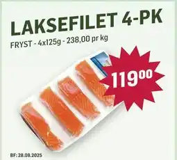 Holdbart Laksefilet 4-pk, NOK 119 tilbud