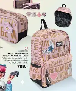 Lekia WOW GENERATION RYGGSEKK MED PATCHES, NOK 799 tilbud