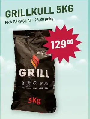 Holdbart Grillkull 5kg, NOK 129 tilbud