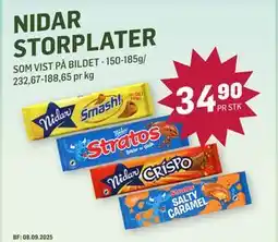 Holdbart Nidar Storplater, NOK 34.9 tilbud