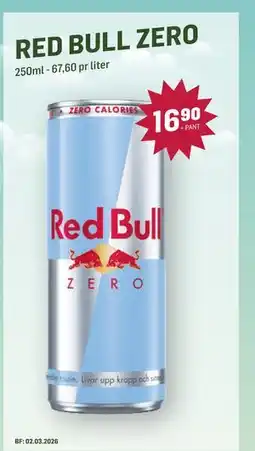 Holdbart Red Bull Zero, NOK 16.9 tilbud
