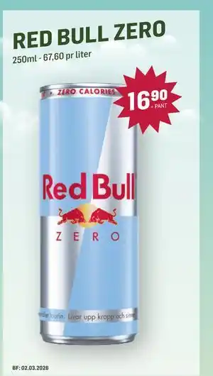 Holdbart Red Bull Zero, NOK 16.9 tilbud