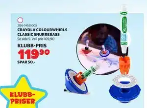 Lekia CRAYOLA COLOURWHIRLS CLASSIC SNURREBASS, Medlemspris tilbud