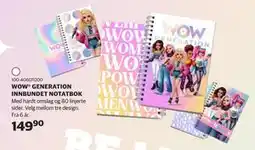 Lekia WOW GENERATION INNBUNDET NOTATBOK, NOK 149.9 tilbud