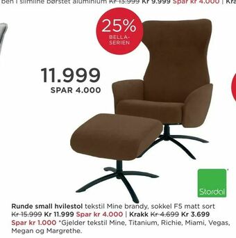 Møbelringen Runde small hvilestol tilbud