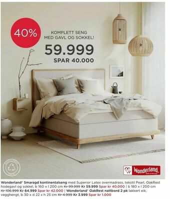 Møbelringen Wonderland® OakRest nattbord 2 pk tilbud