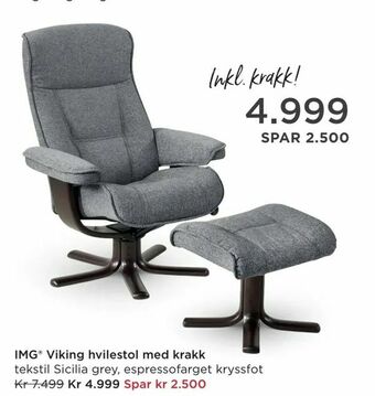 Møbelringen IMG® Viking hvilestol med krakk tilbud