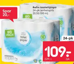 Rusta Refin toalettpapir tilbud