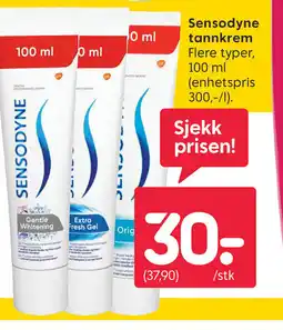 Rusta Sensodyne tannkrem Flere typer, tilbud