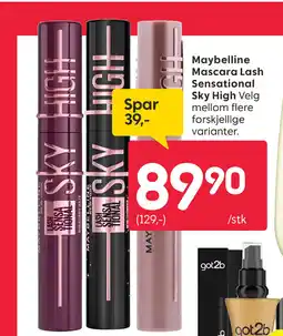 Rusta Maybelline Mascara Lash Sensational Sky High Velg mellom flere forskjellige varianter. tilbud
