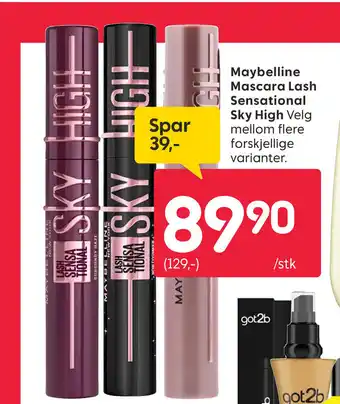 Rusta Maybelline Mascara Lash Sensational Sky High Velg mellom flere forskjellige varianter. tilbud
