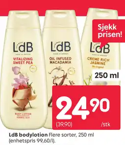 Rusta LdB bodylotion Flere sorter tilbud