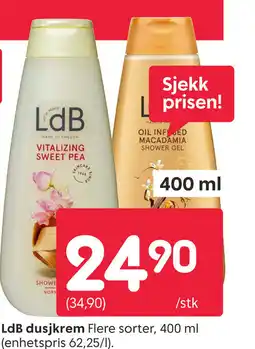 Rusta LdB dusjkrem Flere sorter tilbud