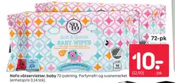 Rusta NoFo våtservietter, baby 72-pakning. Parfymefri og svanemerket tilbud