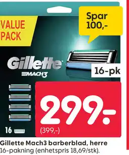 Rusta Gillette Mach3 barberblad, herre tilbud