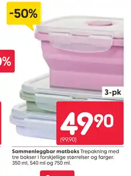Rusta Sammenleggbar matboks Trepakning med tilbud