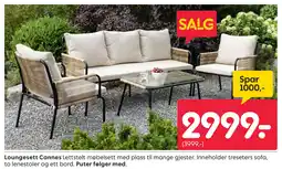 Rusta Loungesett Cannes tilbud