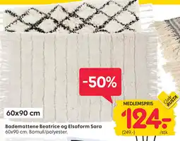 Rusta Bademattene Beatrice og Elsaform Sara tilbud