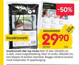 Rusta Insektsnett dør og vindu tilbud