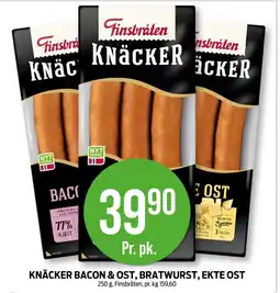 Kiwi KNÄCKER BACON & OST, BRATWURST, EKTE OST tilbud