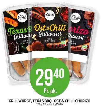 Kiwi GRILLWURST, TEXAS BBQ, OST & CHILI, CHORIZO tilbud