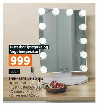 POWER Sminkespeil med lys tilbud