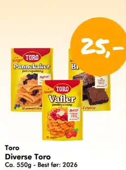 Havaristen Toro Diverse Toro tilbud