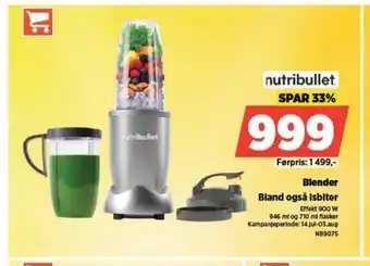 POWER Nutribullet blender bland også isbiter tilbud