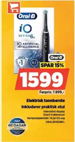 POWER Oral- Elektrisk tannbørste Inkluderer praktisk etul tilbud